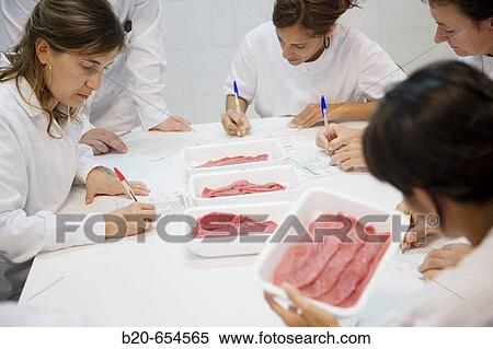 Stock Photography - Sensor Laboratory. Sensor analysis. Meat products taste. AZTI-Tecnalia. Technological Centre specialised in Marine and Food Research. Sukarrieta, Bizkaia, Euskadi. Spain.. Fotosearch