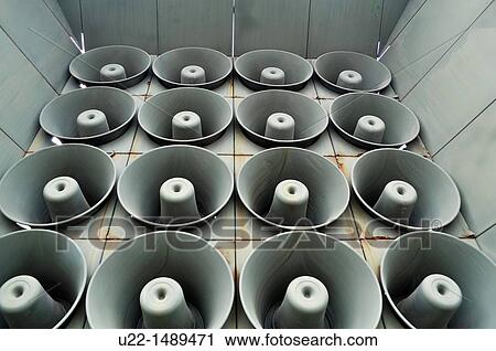Stock Image - Seoul (South Korea): loudspeakers used during the war against North Korea, at the War Memorial of Korea. Fotosearch