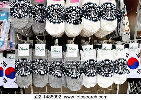 Seoul (South Korea): Starbucks and Korean flag socks sold in Insadong View Large Photo Image Stock Image - Seoul (South Korea): Starbucks and Korean flag socks sold in Insadong. Fotosearch