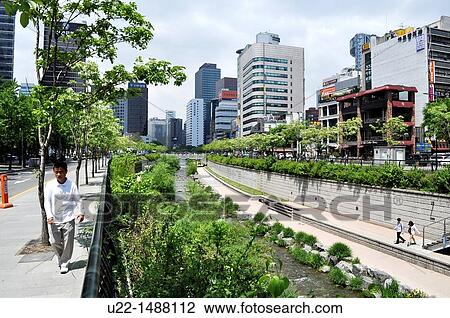 Seoul (South Korea): the Cheonggyecheon Stream View Large Photo Image Stock Image - Seoul (South Korea): the Cheonggyecheon Stream. Fotosearch
