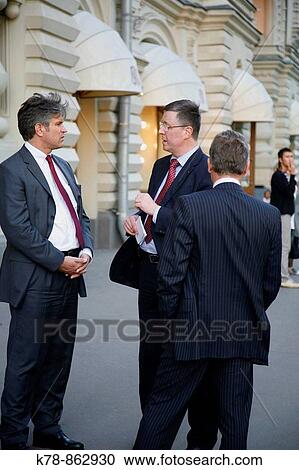 Stock Image - Sep 2008 - Business men, Moscow, Russia. Fotosearch