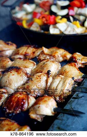 Sep 2008 - Shishlik, grilled chicken, Moscow, Russia View Large Photo Image Stock Photograph - Sep 2008 - Shishlik, grilled chicken, Moscow, Russia. Fotosearch