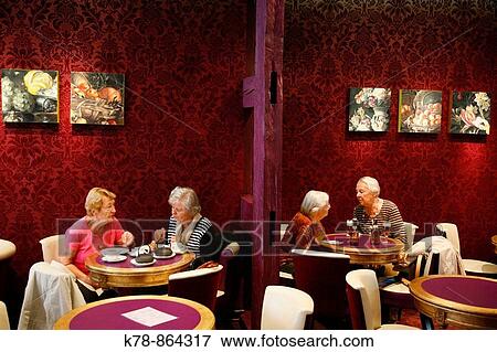sep 2008 - Women sitting at Christian Salon de The, a classical cafe in Strasbourg, Alsace, France View Large Photo Image Stock Photo - sep 2008 - Women sitting at Christian Salon de The, a classical cafe in Strasbourg, Alsace, France. Fotosearch