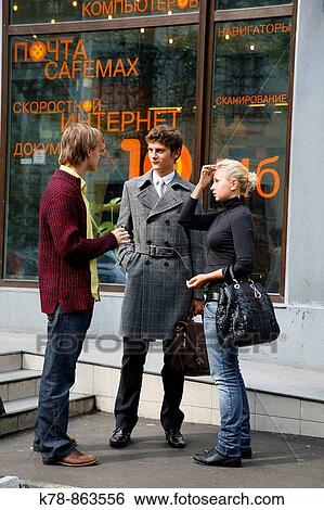 Sep 2008 - Young students outside the university cafe, Moscow, Russia View Large Photo Image Stock Photograph - Sep 2008 - Young students outside the university cafe, Moscow, Russia. Fotosearch