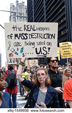 September 30, 2011, Downtown Manhattan, Wall Street financial area vicinity, Occupy Wall Street is an ongoing series of demonstrations in New York City, protesting against social and economic inequality View Large Photo Image Stock Photograph - September 30, 2011, Downtown Manhattan, Wall Street financial area vicinity, Occupy Wall Street is an ongoing series of demonstrations in New York City, protesting against social and economic inequality. Fotosearch