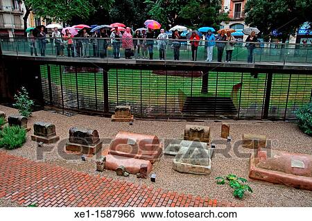 Sepulchral Roman road, Villa de Madrid square, Barcelona, Catalonia, Spain. View Large Photo Image Stock Photograph - Sepulchral Roman road, Villa de Madrid square, Barcelona, Catalonia, Spain.. Fotosearch