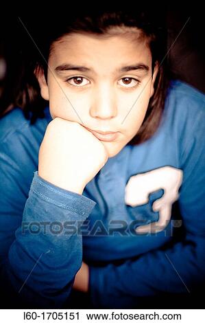 Serious boy, Portrait View Large Photo Image Stock Image - Serious boy, Portrait. Fotosearch