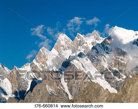Serrated peaks in the beautiful Karakoram Mountains, Pakistan View Large Photo Image Picture - Serrated peaks in the beautiful Karakoram Mountains, Pakistan. Fotosearch