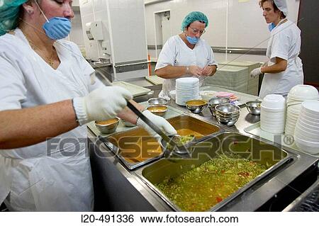 Serving line, kitchen. Hospital Universitario Gran Canaria Doctor Negrin, Las Palmas de Gran Canaria. Canary Islands, Spain View Large Photo Image Stock Photograph - Serving line, kitchen. Hospital Universitario Gran Canaria Doctor Negrin, Las Palmas de Gran Canaria. Canary Islands, Spain. Fotosearch