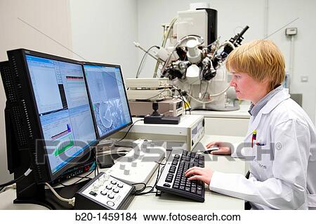 Picture - Set up of the FIB, Focused-Ion-Beam Nanofabrication Laboratory, Dual-Beam Focused-Ion-Beam FIB, Helios NanoLabTM DualBeamTM, Nanofabrication Tool, Nano-scale materials fabrication and manipulation, High-resolution Scanning Electron Microscopy. Fotosearch