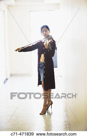 Sexy asian woman playing violin in hallway View Large Photo Image Stock Photo - Sexy asian woman playing violin in hallway. Fotosearch