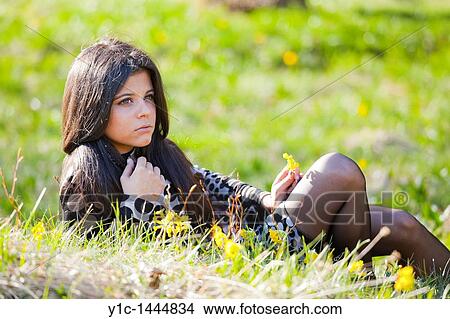 Picture - Sexy young woman sexy on the grass. Fotosearch
