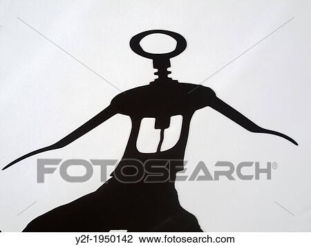 Stock Image - shadow of corkscrew with human shape.. Fotosearch