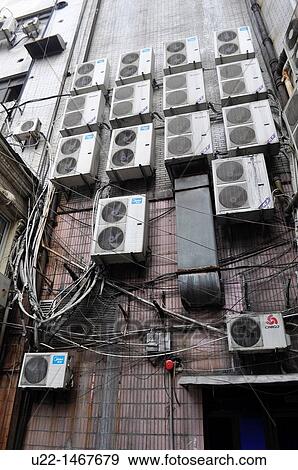 Shanghai (China): air conditioning boxes by a condo in the French Concession View Large Photo Image Stock Photo - Shanghai (China): air conditioning boxes by a condo in the French Concession. Fotosearch