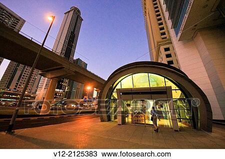 Sheik Zayed street, Dubai city, Metro Station, Dubai, United Arab Emirates, Middle East View Large Photo Image Stock Image - Sheik Zayed street, Dubai city, Metro Station, Dubai, United Arab Emirates, Middle East. Fotosearch