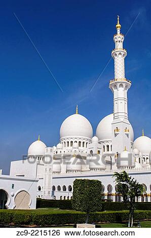 Sheikh Zayed Grand Mosque, Abu Dhabi. View Large Photo Image Stock Photograph - Sheikh Zayed Grand Mosque, Abu Dhabi.. Fotosearch