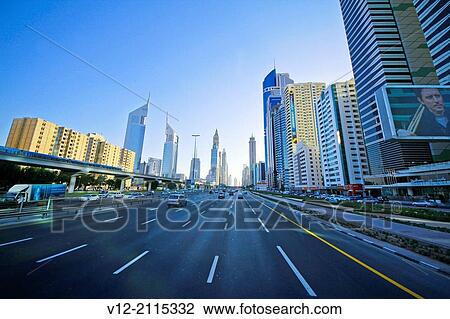 Sheikh Zayed Road, Dubai View Large Photo Image Stock Image - Sheikh Zayed Road, Dubai. Fotosearch