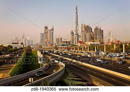 Stock Photography - sheikh zayed road in dubai. Fotosearch