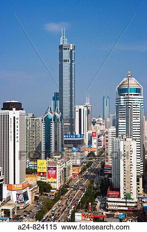 Stock Photography - Shennan Lu Avenue, Shenzhen City, China (November 2008). Fotosearch