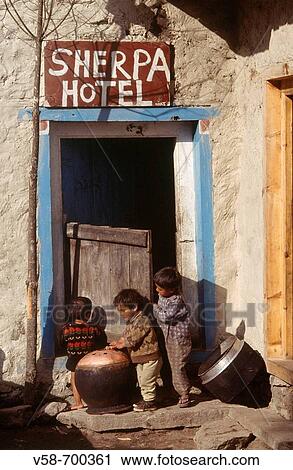Sherpa kids Ghat village Khumbu Nepal View Large Photo Image Stock Image - Sherpa kids Ghat village Khumbu Nepal. Fotosearch