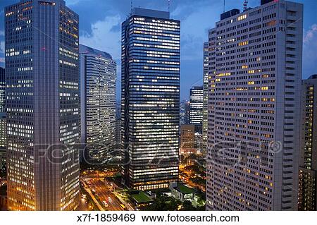 Shinjuku Skyscrapers in Nishi Shinjuku Tokyo city, Japan, Asia View Large Photo Image Stock Photo - Shinjuku Skyscrapers in Nishi Shinjuku Tokyo city, Japan, Asia. Fotosearch