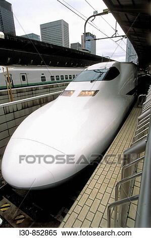 Shinkansen bullet train at Tokyo central station, Japan View Large Photo Image Stock Photography - Shinkansen bullet train at Tokyo central station, Japan. Fotosearch