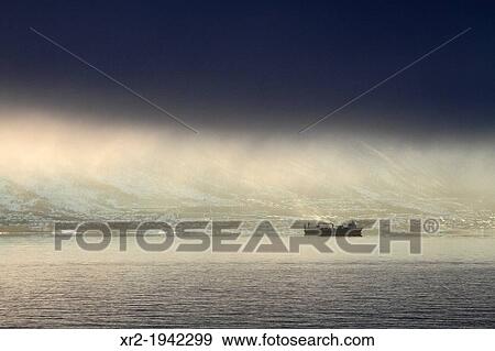 Ship arriving Tromso, Norway. View Large Photo Image Stock Photo - Ship arriving Tromso, Norway.. Fotosearch