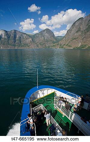 Ship in Sognefjorden (Sogne fiord). Norway. View Large Photo Image Stock Photography - Ship in Sognefjorden (Sogne fiord). Norway.. Fotosearch