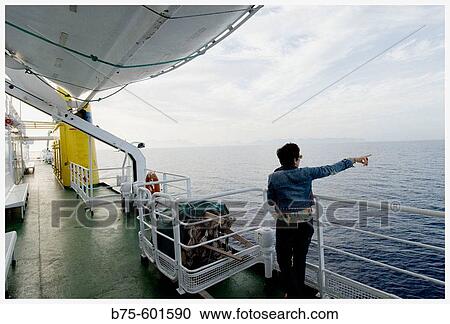 Stock Image - Ship. Journey Mallorca-Menorca. Balearic Islands. Spain.. Fotosearch