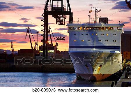 Ship. Port of Bilbao, Biscay, Basque Country, Spain View Large Photo Image Stock Image - Ship. Port of Bilbao, Biscay, Basque Country, Spain. Fotosearch