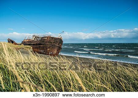 Shipwreck, Straights of Magellan, San Gregorio Chile. View Large Photo Image Stock Photo - Shipwreck, Straights of Magellan, San Gregorio Chile.. Fotosearch