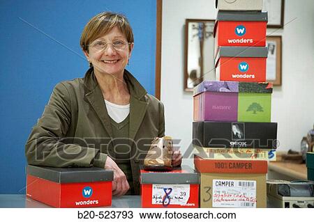 Stock Image - Shoe shop. Elgoibar, Gipuzkoa, Euskadi. Spain.. Fotosearch