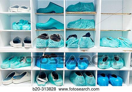 Stock Photo - Shoes at surgery area of hospital. Fotosearch