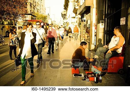 Shoeshine Boy Gran Via Madrid Spain View Large Photo Image Stock Photo - Shoeshine Boy Gran Via Madrid Spain. Fotosearch