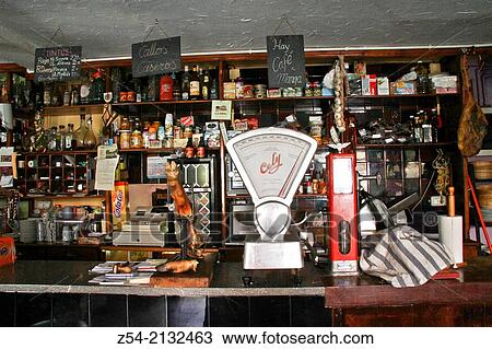 Shop-bar in Doriga, Primitive Saint James Way, Asturias, Spain. View Large Photo Image Stock Image - Shop-bar in Doriga, Primitive Saint James Way, Asturias, Spain.. Fotosearch