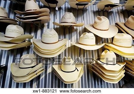 Stock Image - shop for cowboy hats, Longreach, Queensland Outback, Australia. Fotosearch