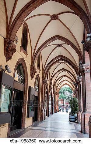 Stock Image - Shopping Arcades along Via dell Indipendenza Street, Bologna, Italy.. Fotosearch