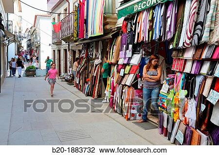 Shopping street, Valen? a do Minho, Viana do Castelo, Portugal. View Large Photo Image Stock Image - Shopping street, Valen? a do Minho, Viana do Castelo, Portugal.. Fotosearch