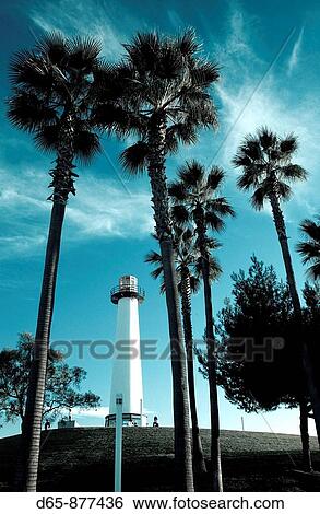Stock Photograph - Shoreline Village lighthouse, Long Beach, California, USA. Fotosearch