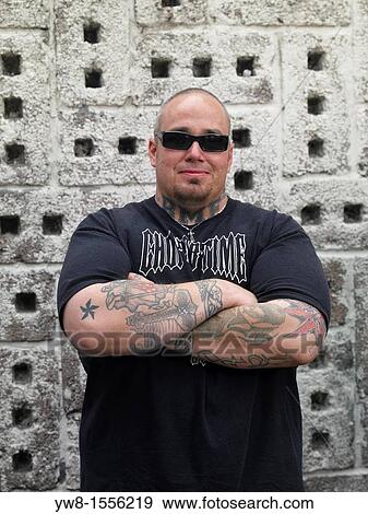 Stock Photo - Showing off Tattoos, Reykjavik Iceland. Fotosearch