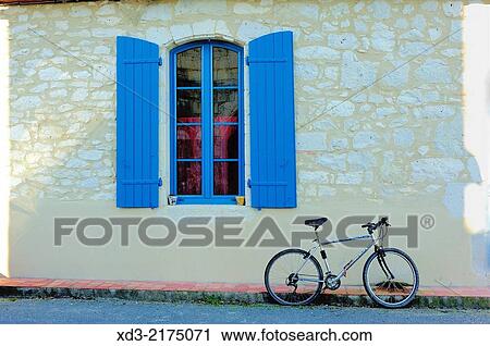 shuttered window and bicycle, Ferrensac, Lot-et-Garonne Department, Aquitaine, France. View Large Photo Image Stock Image - shuttered window and bicycle, Ferrensac, Lot-et-Garonne Department, Aquitaine, France.. Fotosearch