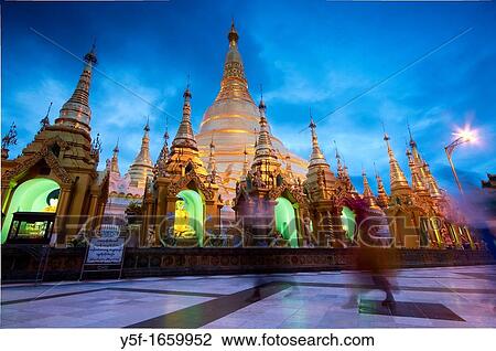 Shwedagon Pagoda, Yangon's greatest temple, by dusk View Large Photo Image Stock Image - Shwedagon Pagoda, Yangon's greatest temple, by dusk. Fotosearch