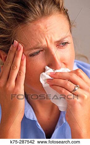 Stock Image - sick woman. Fotosearch