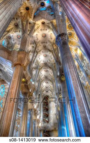 Side nave of Sagrada Familia by Gaud?, Barcelona. Catalonia, Spain View Large Photo Image Stock Photo - Side nave of Sagrada Familia by Gaud?, Barcelona. Catalonia, Spain. Fotosearch