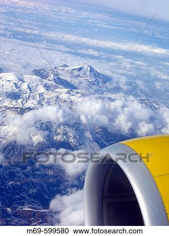 Stock Image - Sierra Nevada seen from the plane. Granada province, Andalusia, Spain. Fotosearch