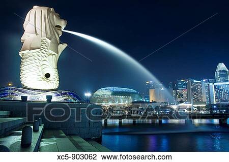 Sight of Merlion and the Esplanade from Marina Bay, Singapore, Asia View Large Photo Image Stock Image - Sight of Merlion and the Esplanade from Marina Bay, Singapore, Asia. Fotosearch