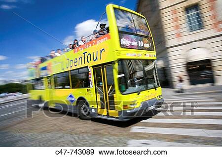 Sightseeing tour bus. Paris. France. View Large Photo Image Stock Photo - Sightseeing tour bus. Paris. France.. Fotosearch