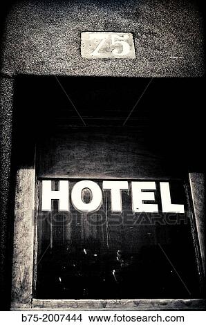 sign in front of hotel in the center of Paris, France, Europe. View Large Photo Image Picture - sign in front of hotel in the center of Paris, France, Europe.. Fotosearch