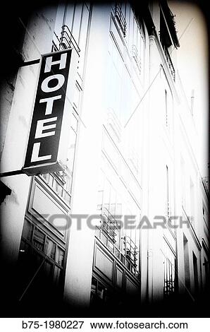 Sign post of Hotel in Paris, France, Europe View Large Photo Image Stock Photo - Sign post of Hotel in Paris, France, Europe. Fotosearch
