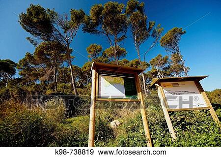 Stock Photo - Signs, Cami de Cavalls path, Minorca. Balearic Islands, Spain. Fotosearch